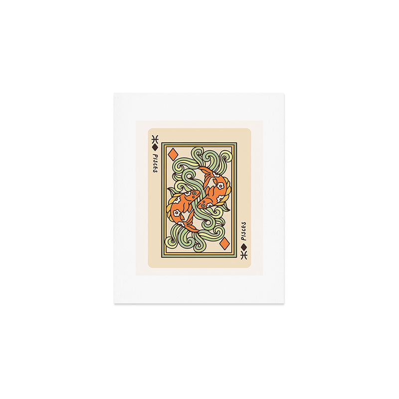 Pisces Playing Card Art Print Gallery Image 1