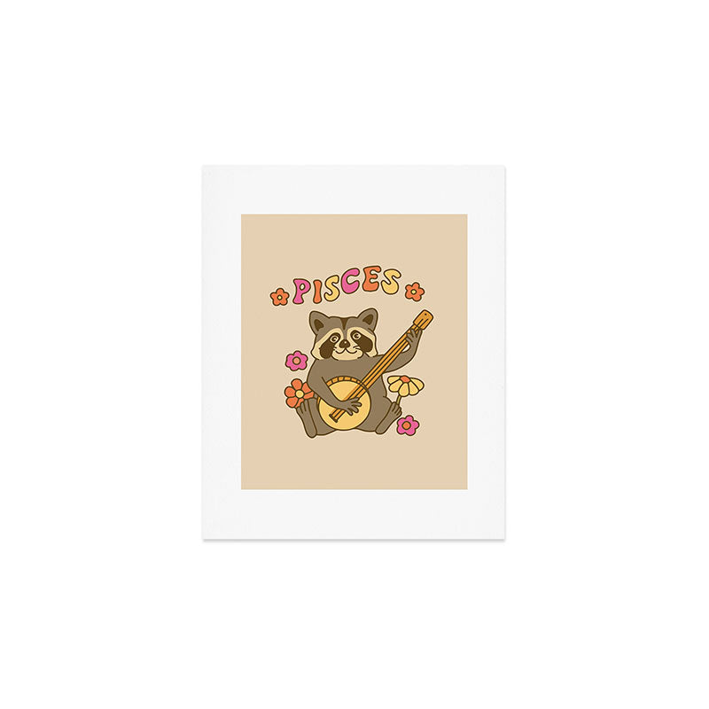 Pisces Raccoon Art Print Gallery Image 1