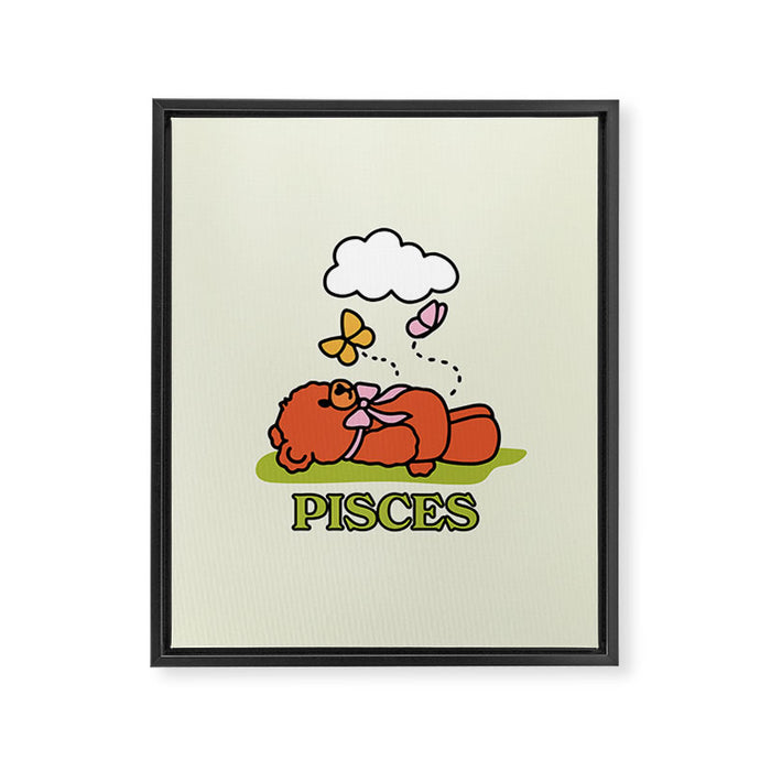 Pisces Teddy Bear Framed Canvas Print Gallery Image 1