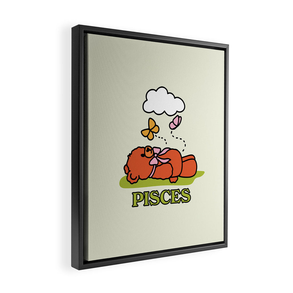 Pisces Teddy Bear Framed Canvas Print Gallery Image 2