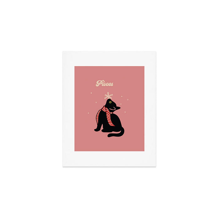 Pisces Xmas Cat Art Print Gallery Image 1