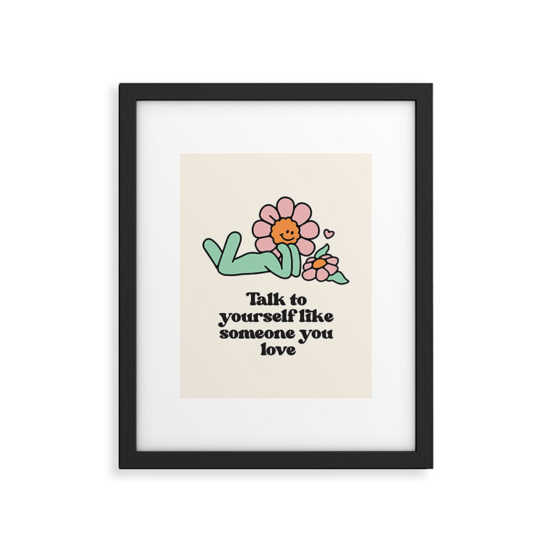 Self Love Flower Framed Art Print Gallery Image 1