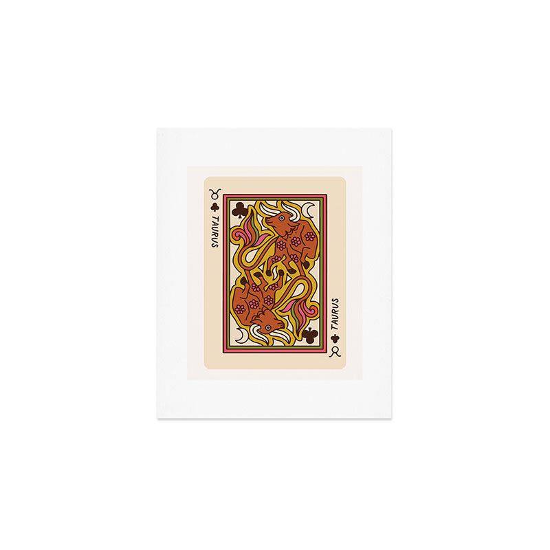 Taurus Playing Card Art Print Gallery Image 1