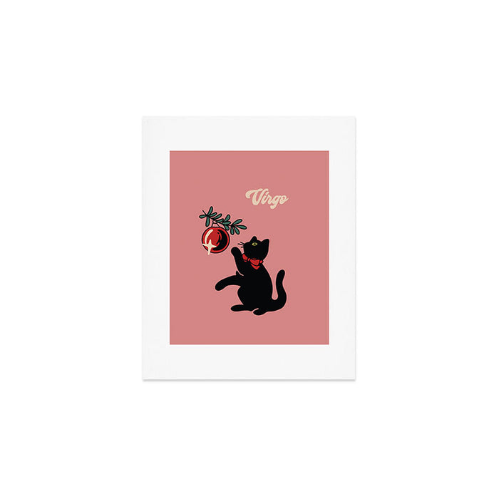 Virgo Xmas Cat Art Print Gallery Image 1