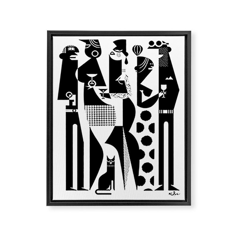 NYC Party People Framed Canvas Print
