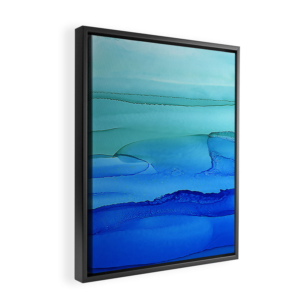 Alcohol Ink Seascape Framed Canvas Print Gallery Image 2