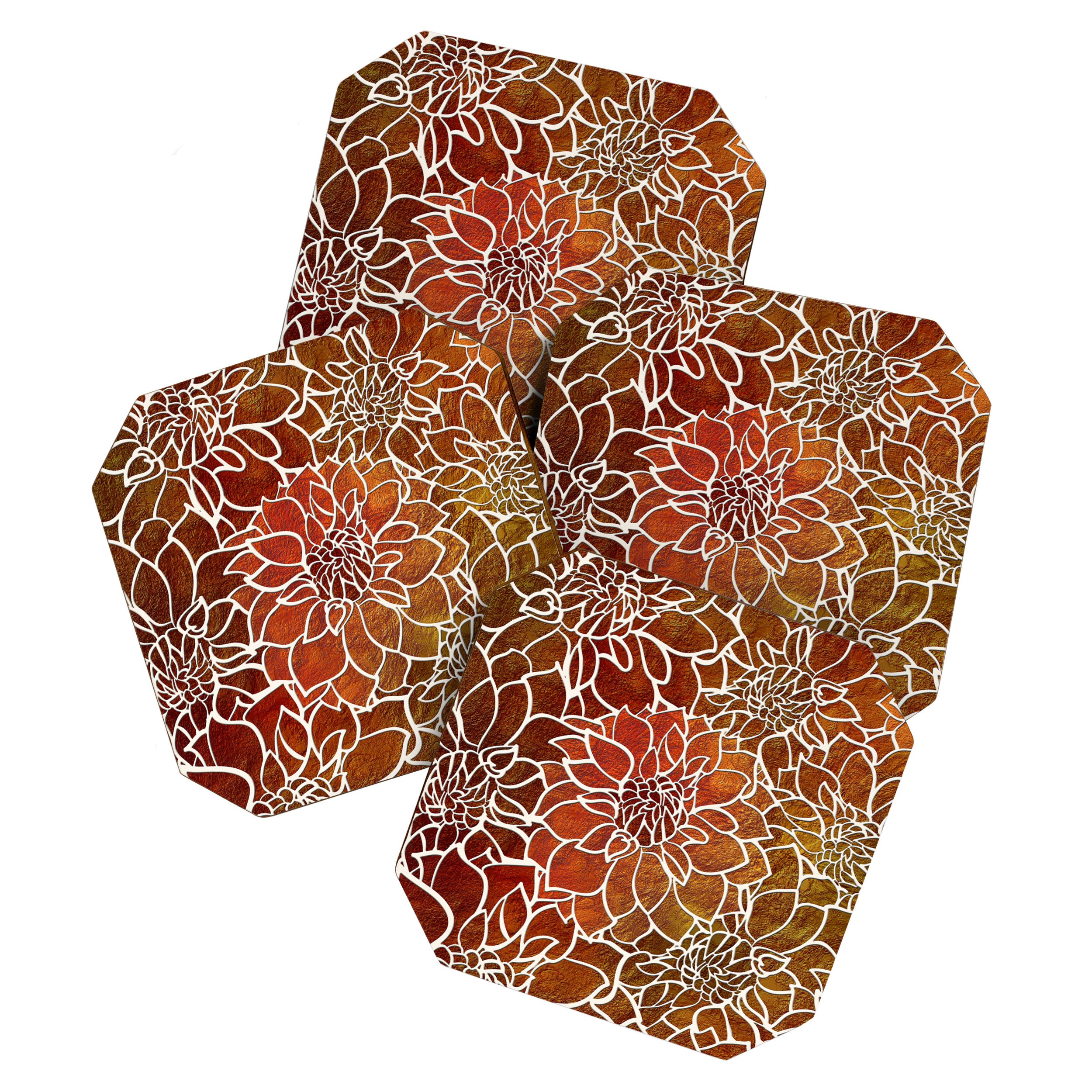 Dahlia Flower Pattern 18 Coaster Gallery Image 1