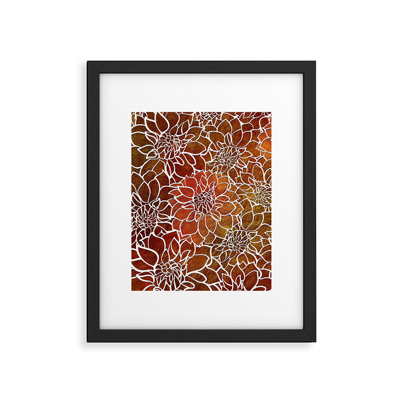 Dahlia Flower Pattern 18 Framed Art Print Gallery Image 6