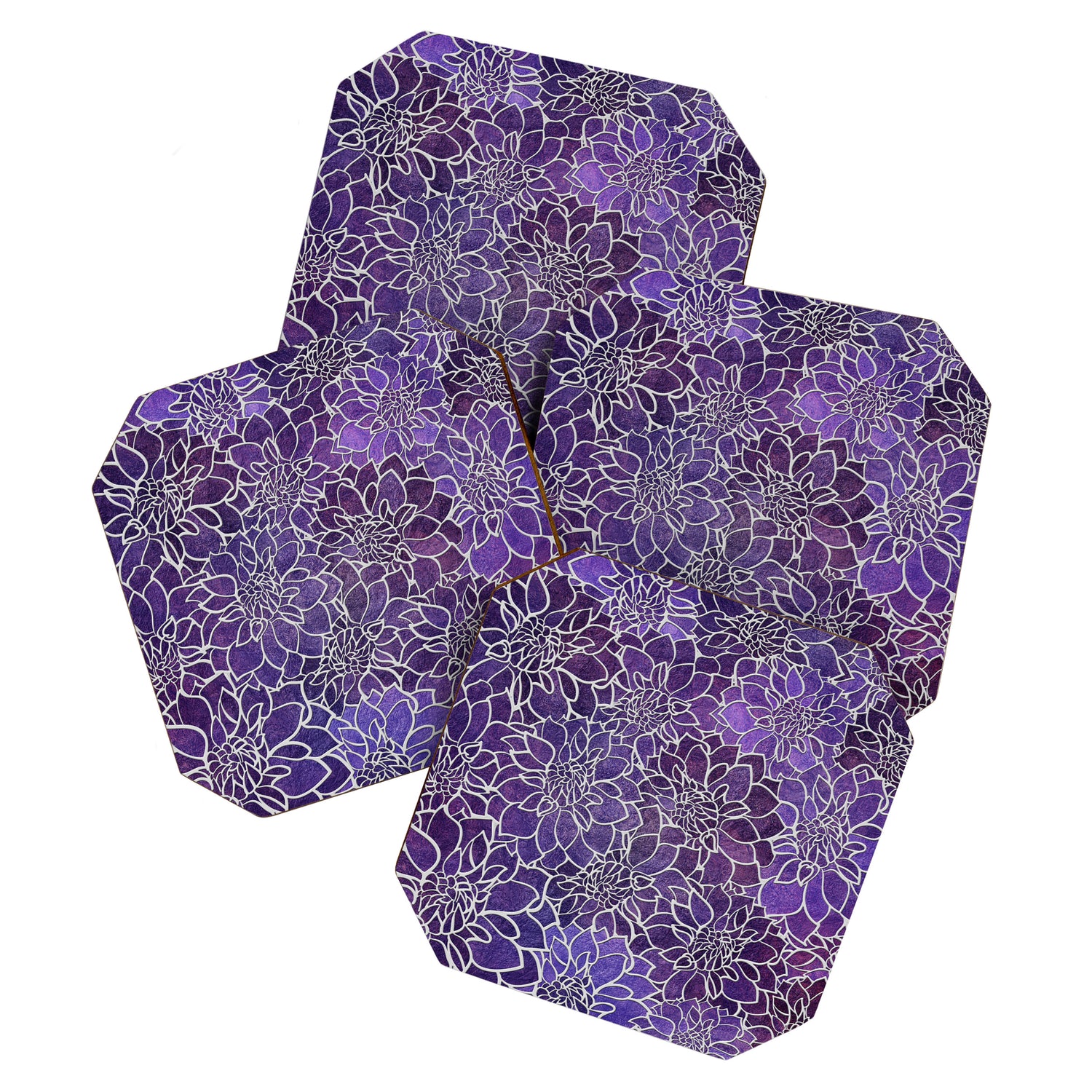 Dahlia Flower Pattern 3 Coaster Gallery Image 1