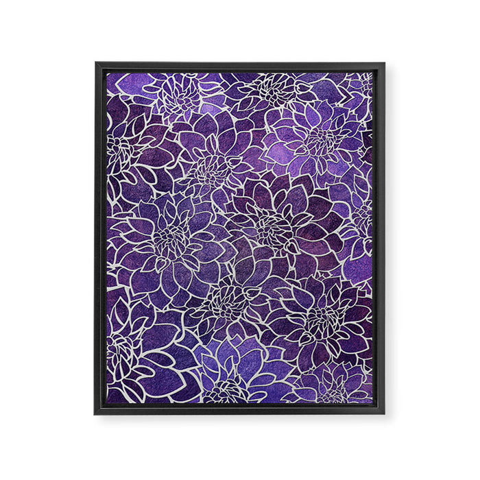 Dahlia Flower Pattern 3 Framed Canvas Print Gallery Image 1