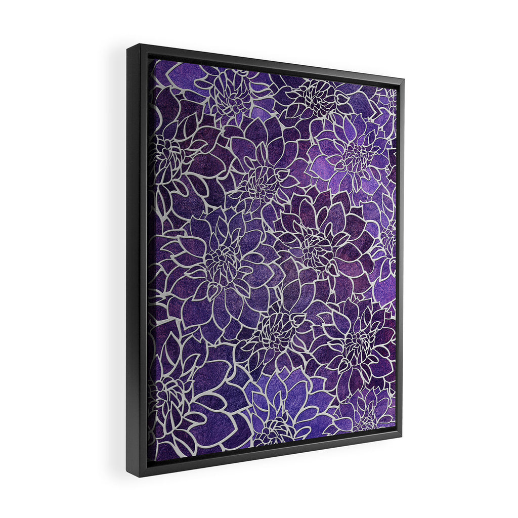 Dahlia Flower Pattern 3 Framed Canvas Print Gallery Image 2