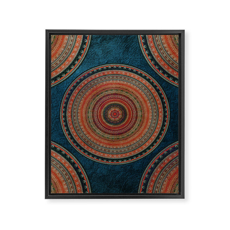 Earth Tone Colored Mandala Framed Canvas Print Gallery Image 8