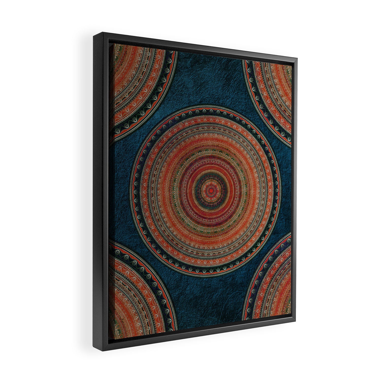 Earth Tone Colored Mandala Framed Canvas Print Gallery Image 2