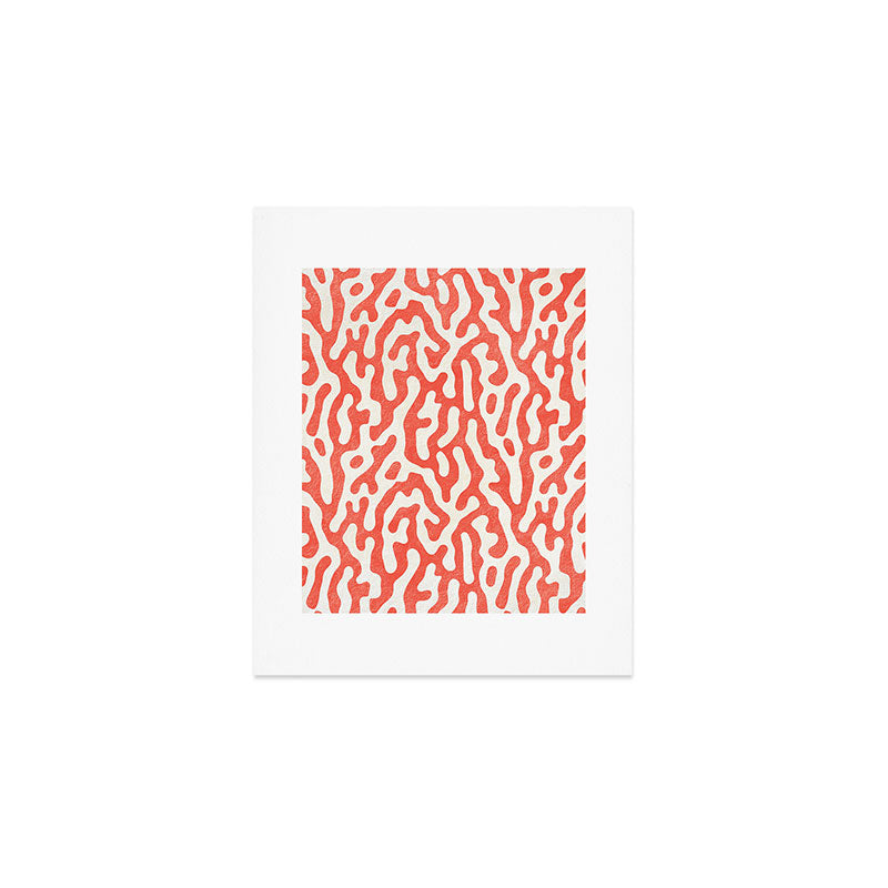 Living Coral Organic Pattern 2 Art Print Gallery Image 1