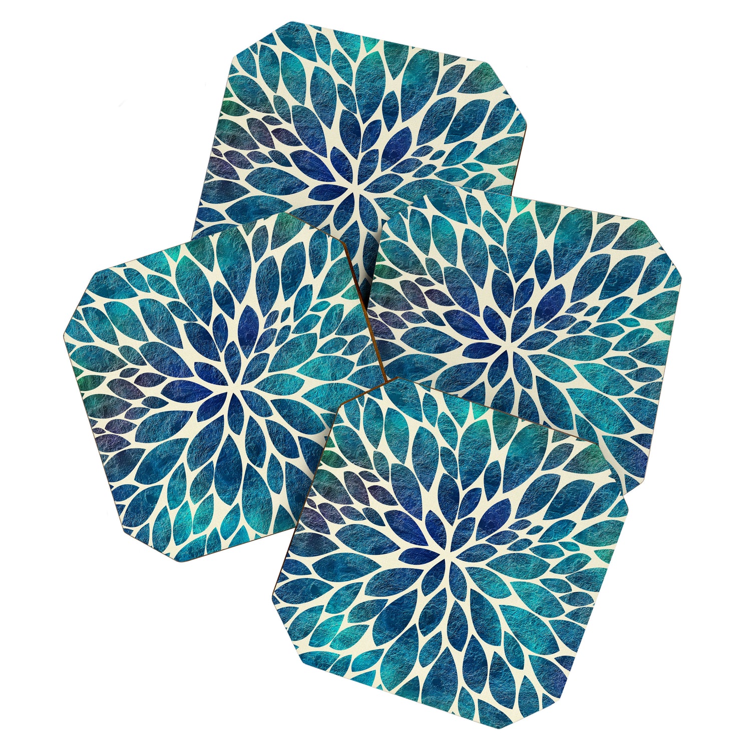 Petal Burst - Turquoise Coaster Gallery Image 1