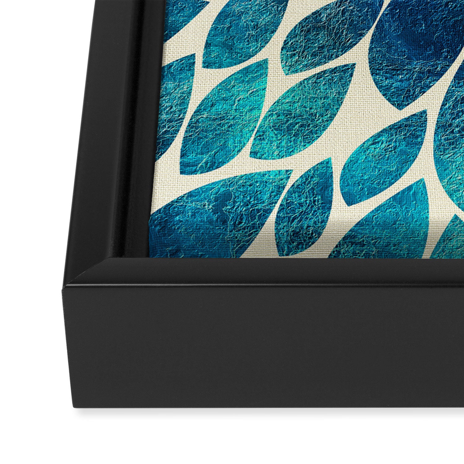 Petal Burst - Turquoise Framed Canvas Print Gallery Image 3
