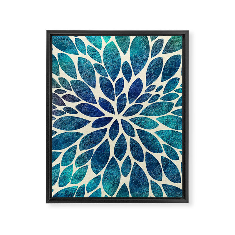 Petal Burst - Turquoise Framed Canvas Print Gallery Image 8