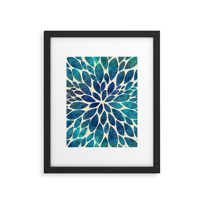 Petal Burst - Turquoise Framed Art Print Gallery Image 6