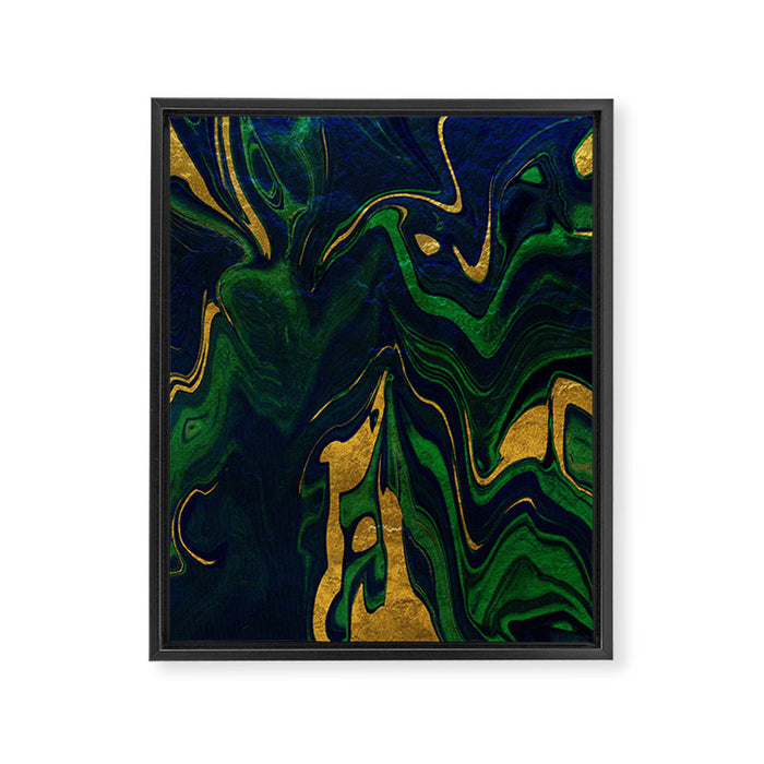 Rhapsody in Blue and Green and Gold Framed Canvas Print Gallery Image 1