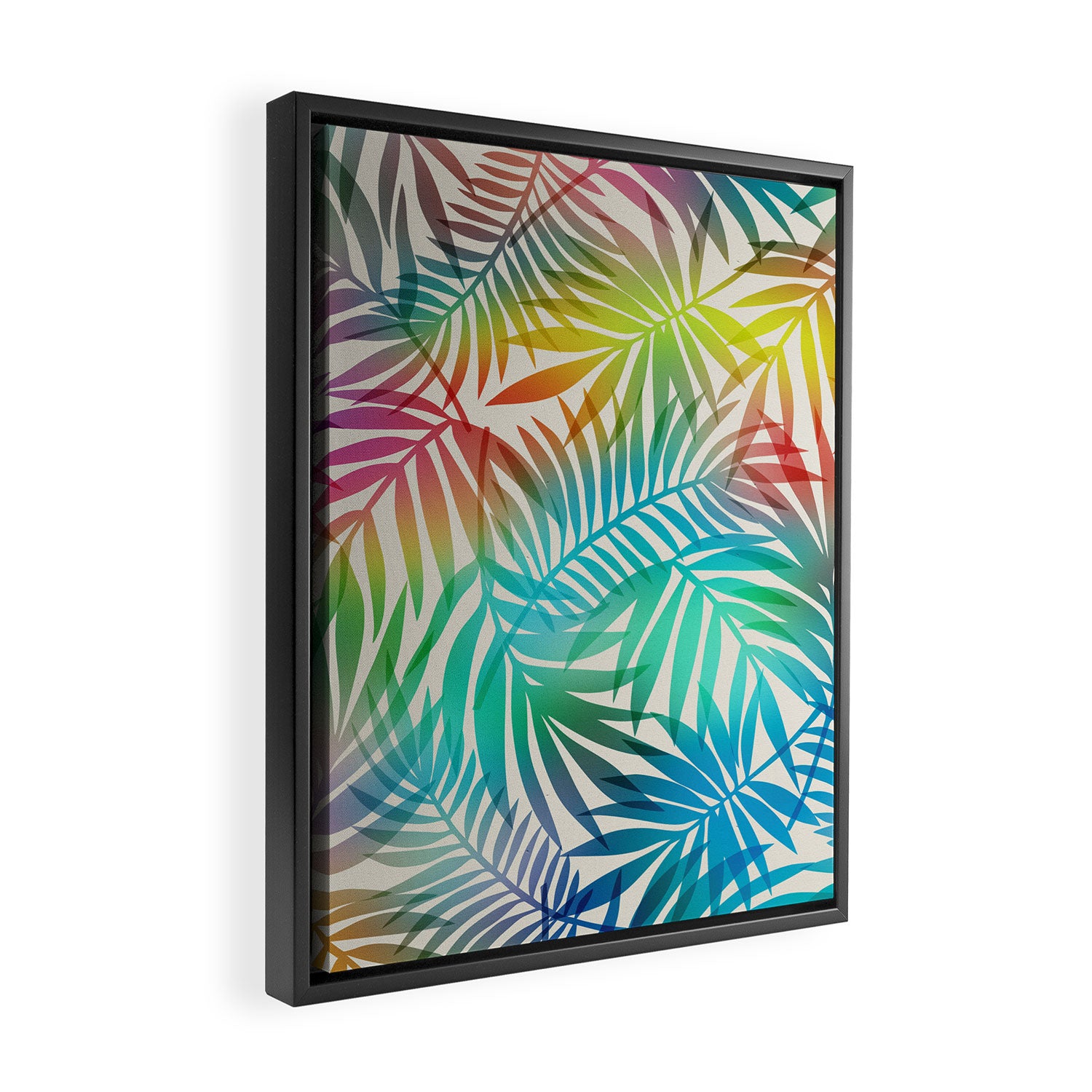 Tropical Palm Leaves Framed Canvas Print Gallery Image 2