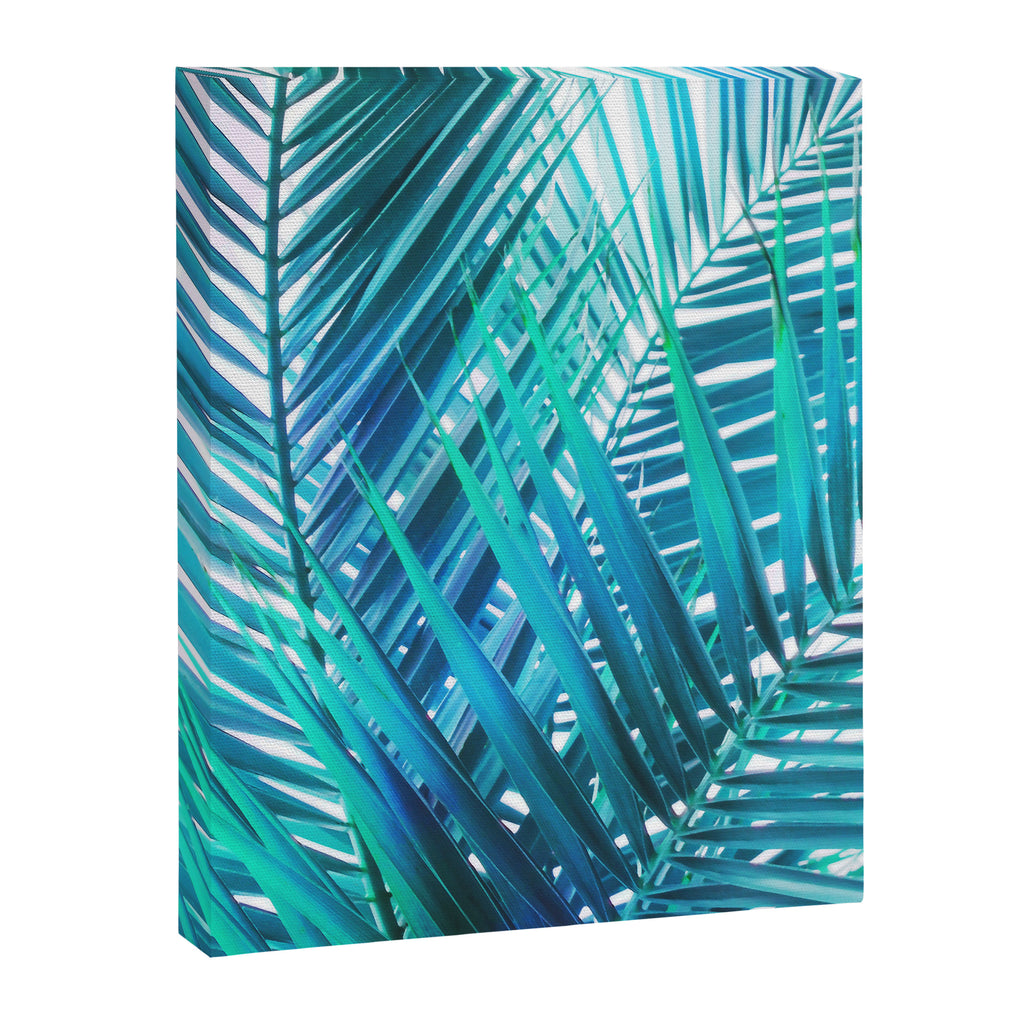 Turquoise Palm Leaves Canvas Print Gallery Image 8