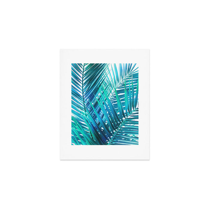Turquoise Palm Leaves Art Print Gallery Image 1