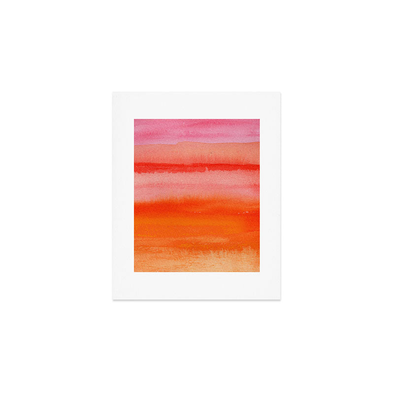 Watercolor Sunset Sky Art Print Gallery Image 1