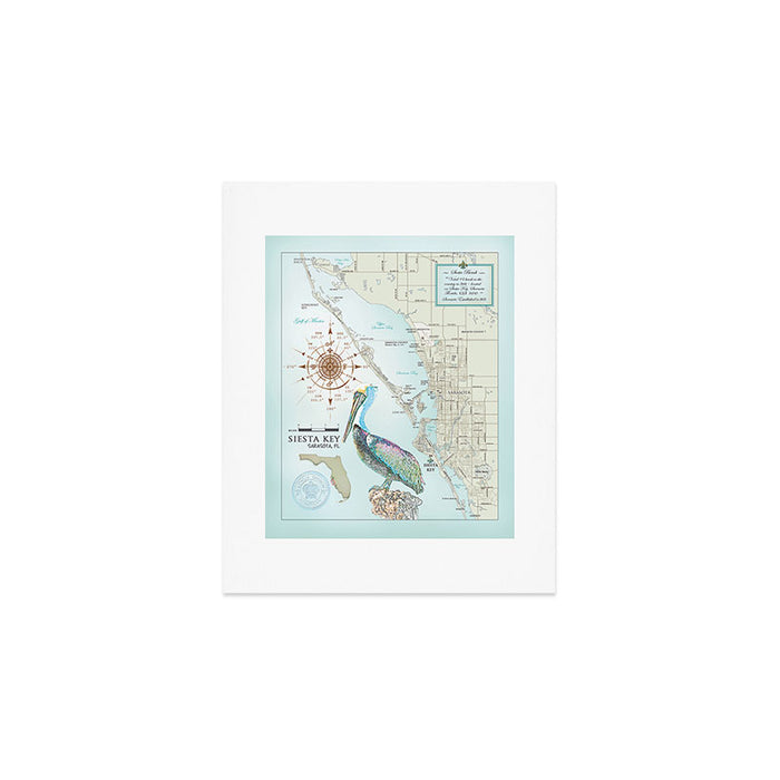 Sarasota & Siesta Key Area Map Art Print Gallery Image 1
