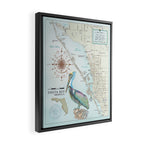 Sarasota & Siesta Key Area Map Framed Canvas Print Gallery Image 2