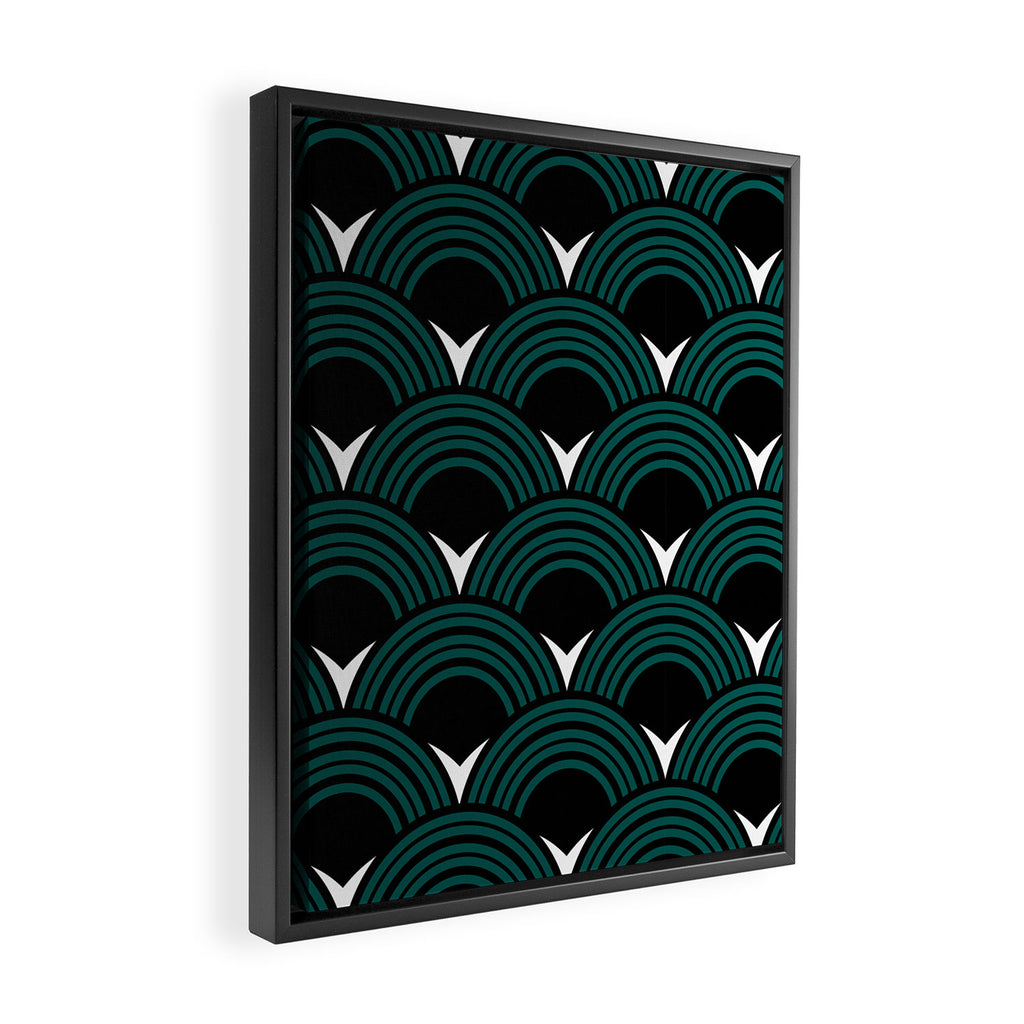 Art Deco Shell Print Framed Canvas Print Gallery Image 2