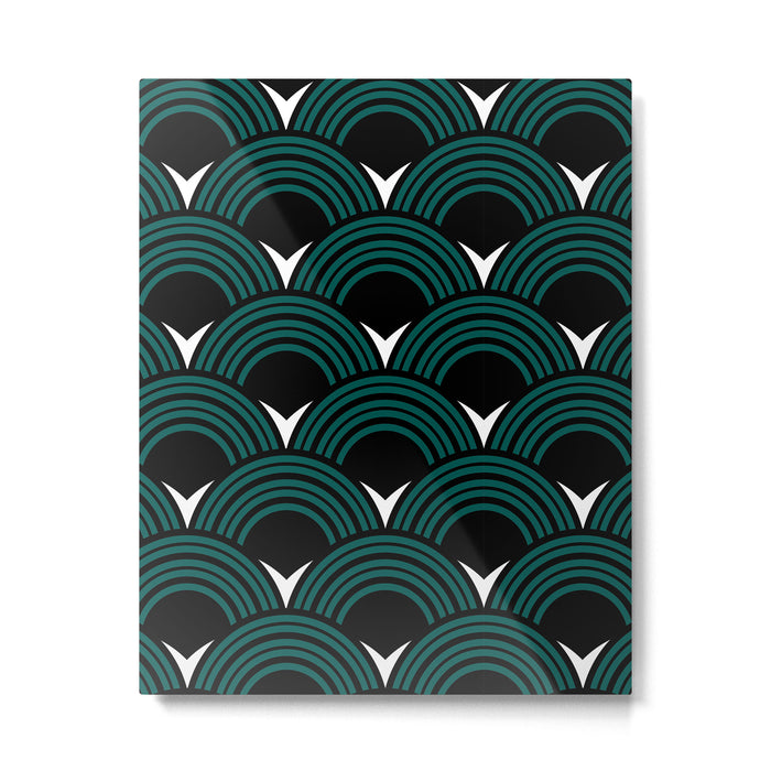 Art Deco Shell Print Metal Print Gallery Image 1