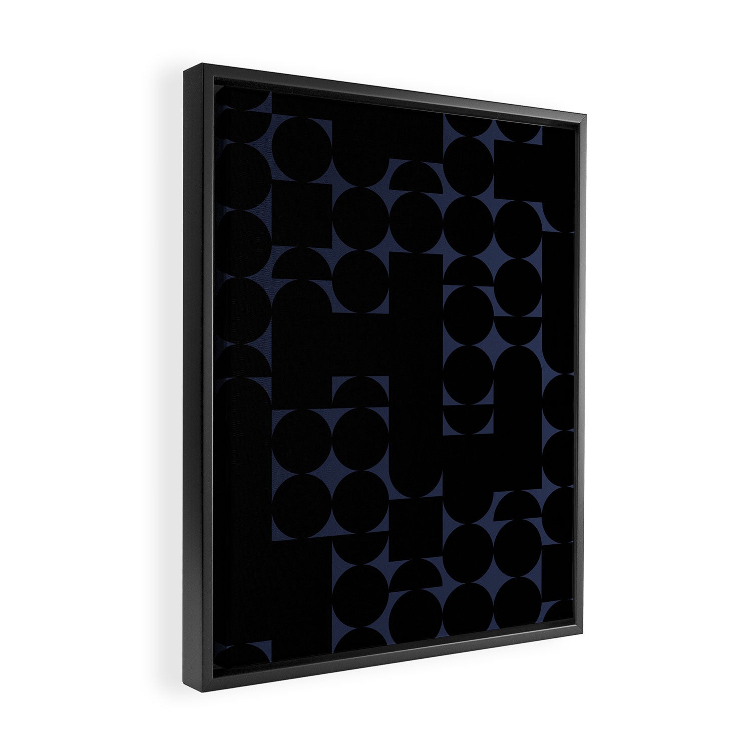 Midcentury modern geometric 01 black Framed Canvas Print Gallery Image 2