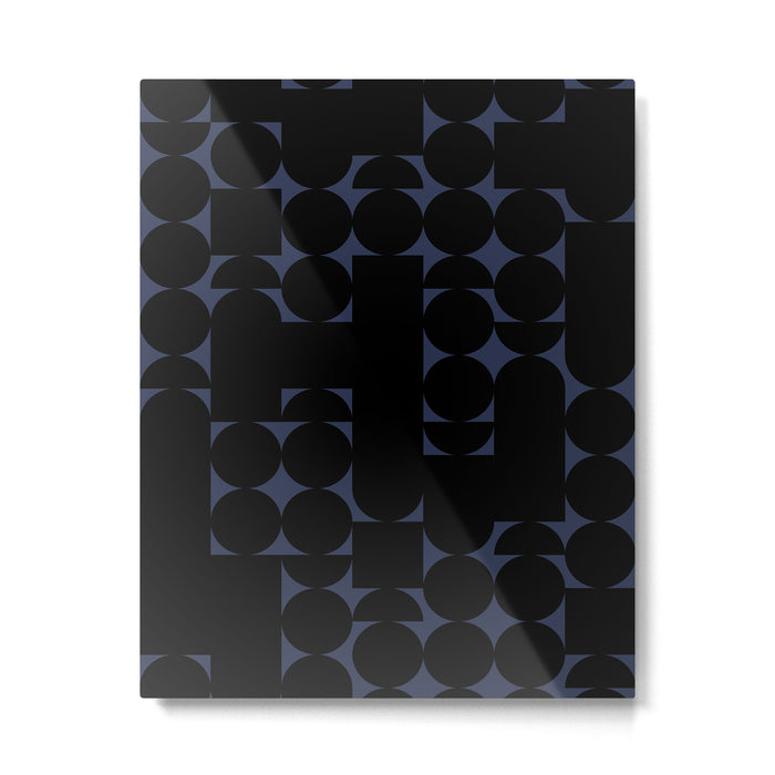 Midcentury modern geometric 01 black Metal Print Gallery Image 1