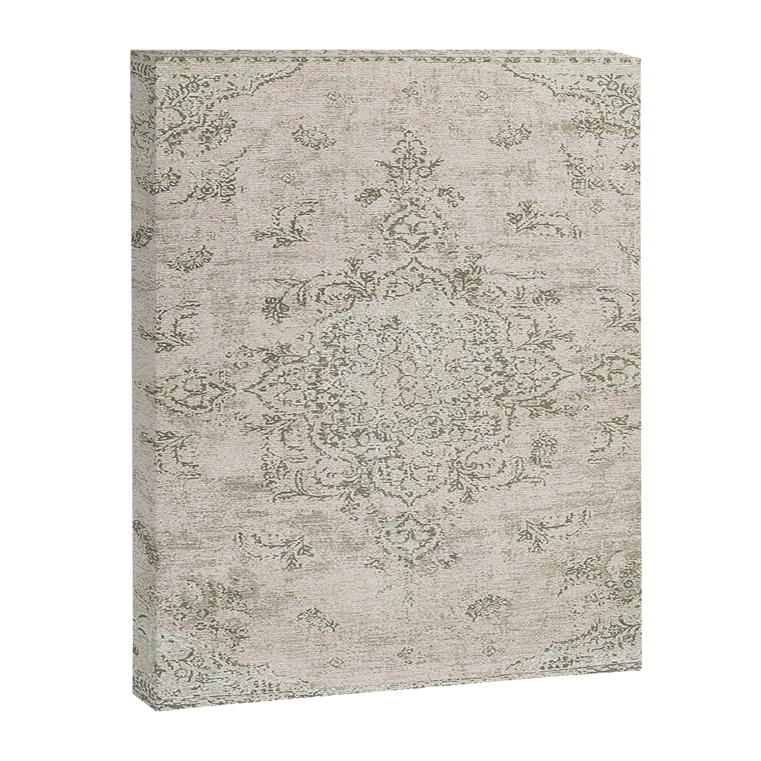 Antique Persian Neutral Vintage Rug Print Cream Canvas Print Gallery Image 8