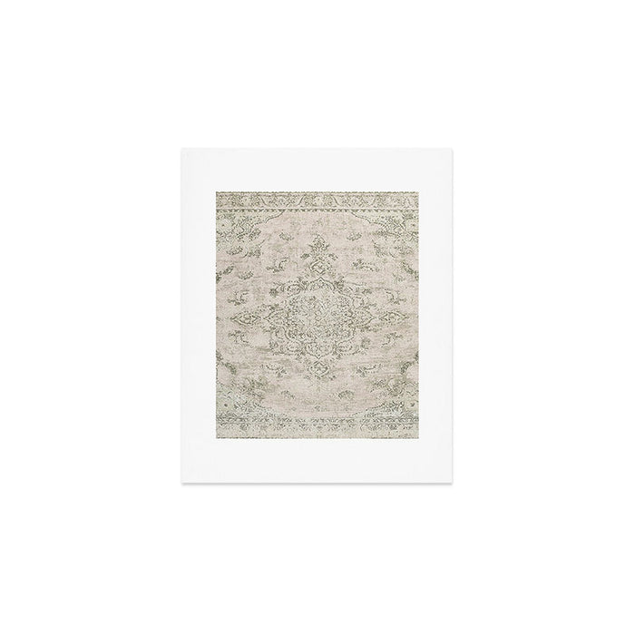 Antique Persian Neutral Vintage Rug Print Cream Art Print Gallery Image 1