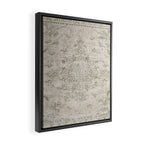 Antique Persian Neutral Vintage Rug Print Cream Framed Canvas Print Gallery Image 2