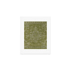 Antique Persian Vintage Rug Print Olive Green Art Print Gallery Image 1