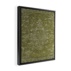 Antique Persian Vintage Rug Print Olive Green Framed Canvas Print Gallery Image 2