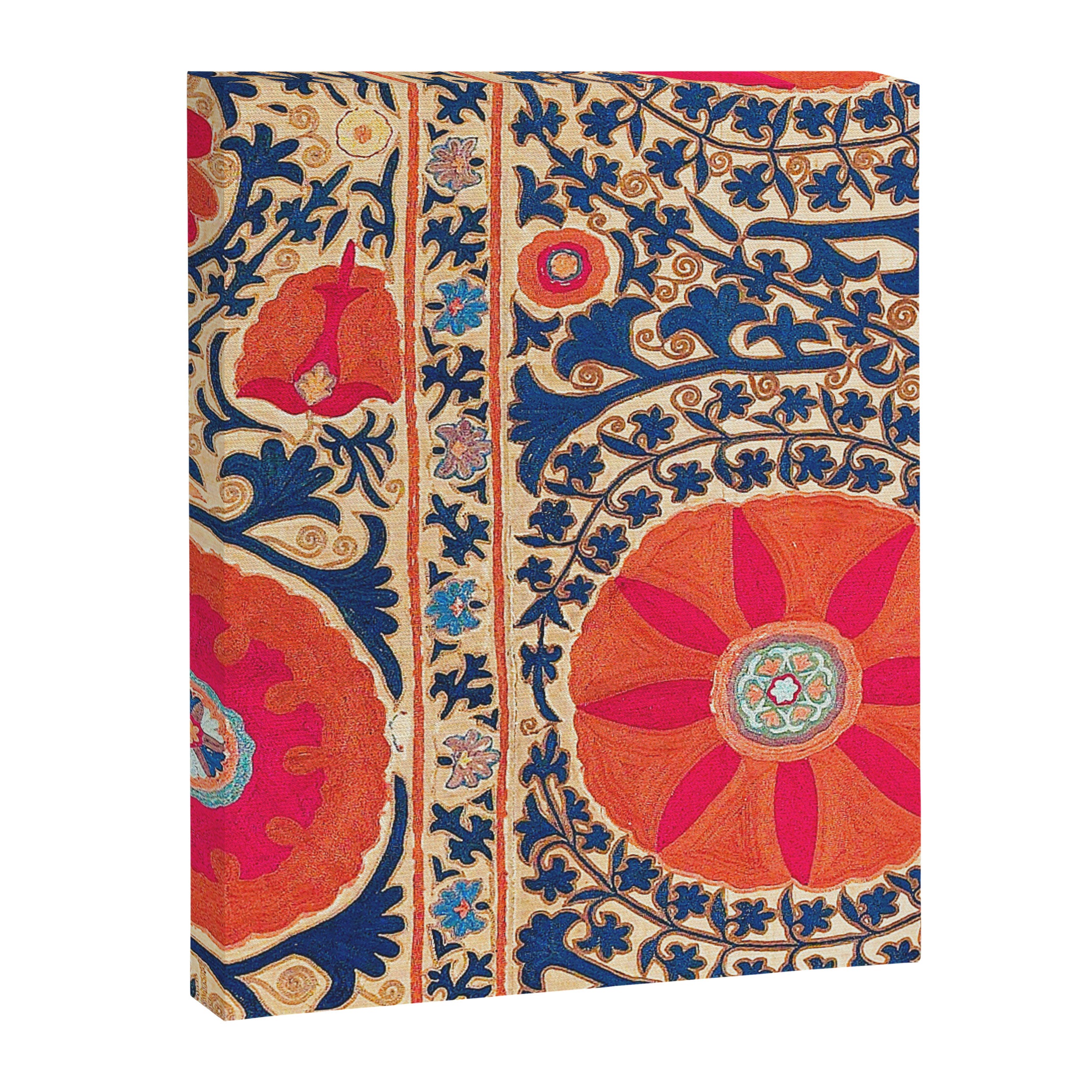 Antique Uzbekistan Kermina Suzani Red Orange Blue kilim Canvas Print Gallery Image 8