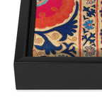 Antique Uzbekistan Kermina Suzani Red Orange Blue kilim Framed Canvas Print Gallery Image 3