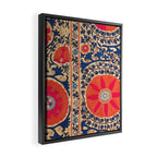Antique Uzbekistan Kermina Suzani Red Orange Blue kilim Framed Canvas Print Gallery Image 2