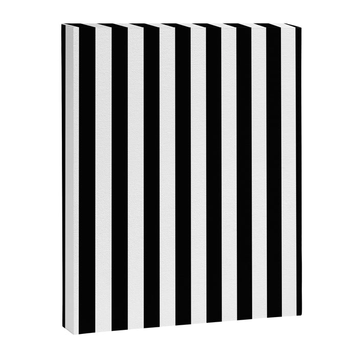 Black and white vertical stripes Classic cabana Stripe Canvas Print Gallery Image 1
