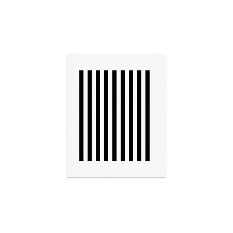 Black and white vertical stripes Classic cabana Stripe Art Print Gallery Image 1