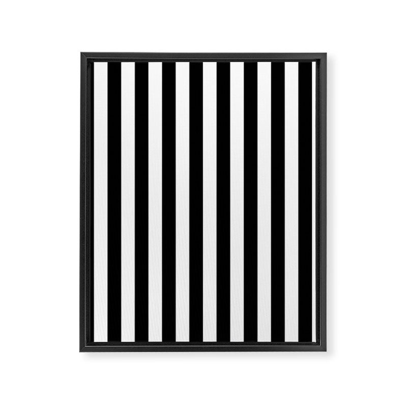 Black and white vertical stripes Classic cabana Stripe Framed Canvas Print Gallery Image 8