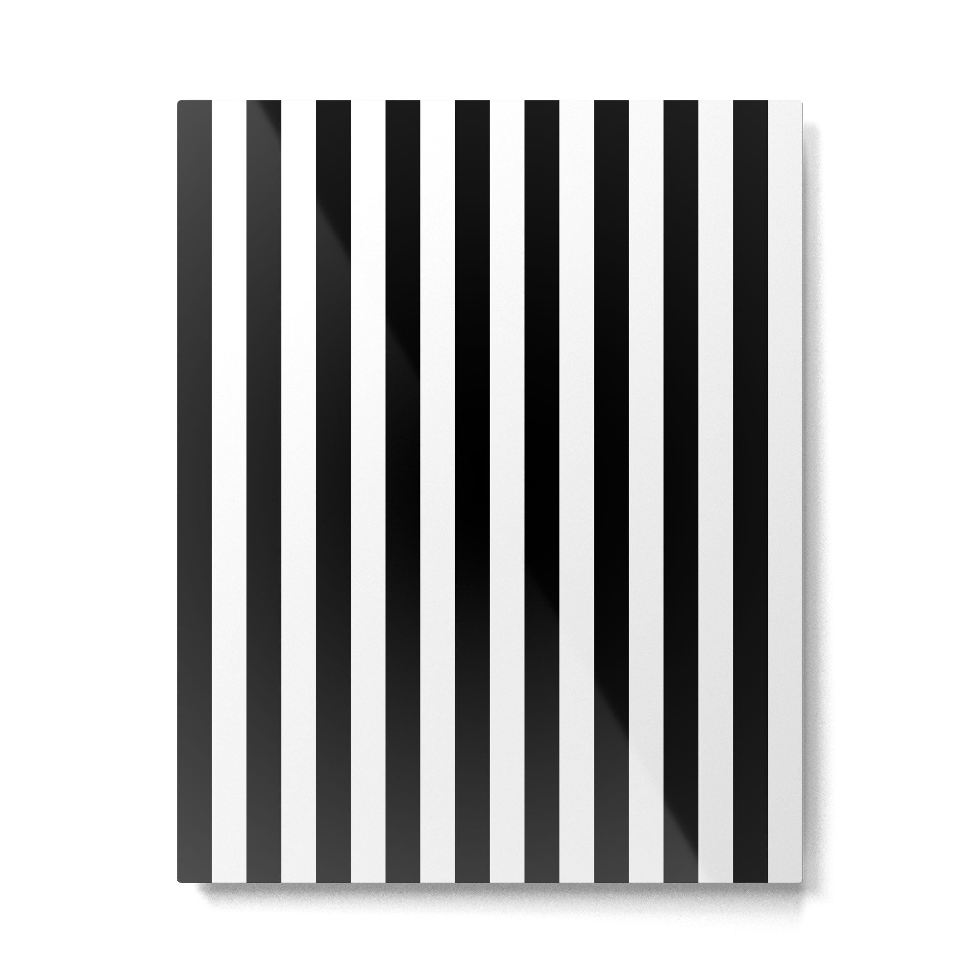 Black and white vertical stripes Classic cabana Stripe Metal Print Gallery Image 6