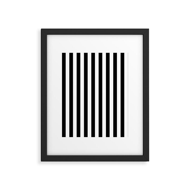 Black and white vertical stripes Classic cabana Stripe Framed Art Print Gallery Image 6
