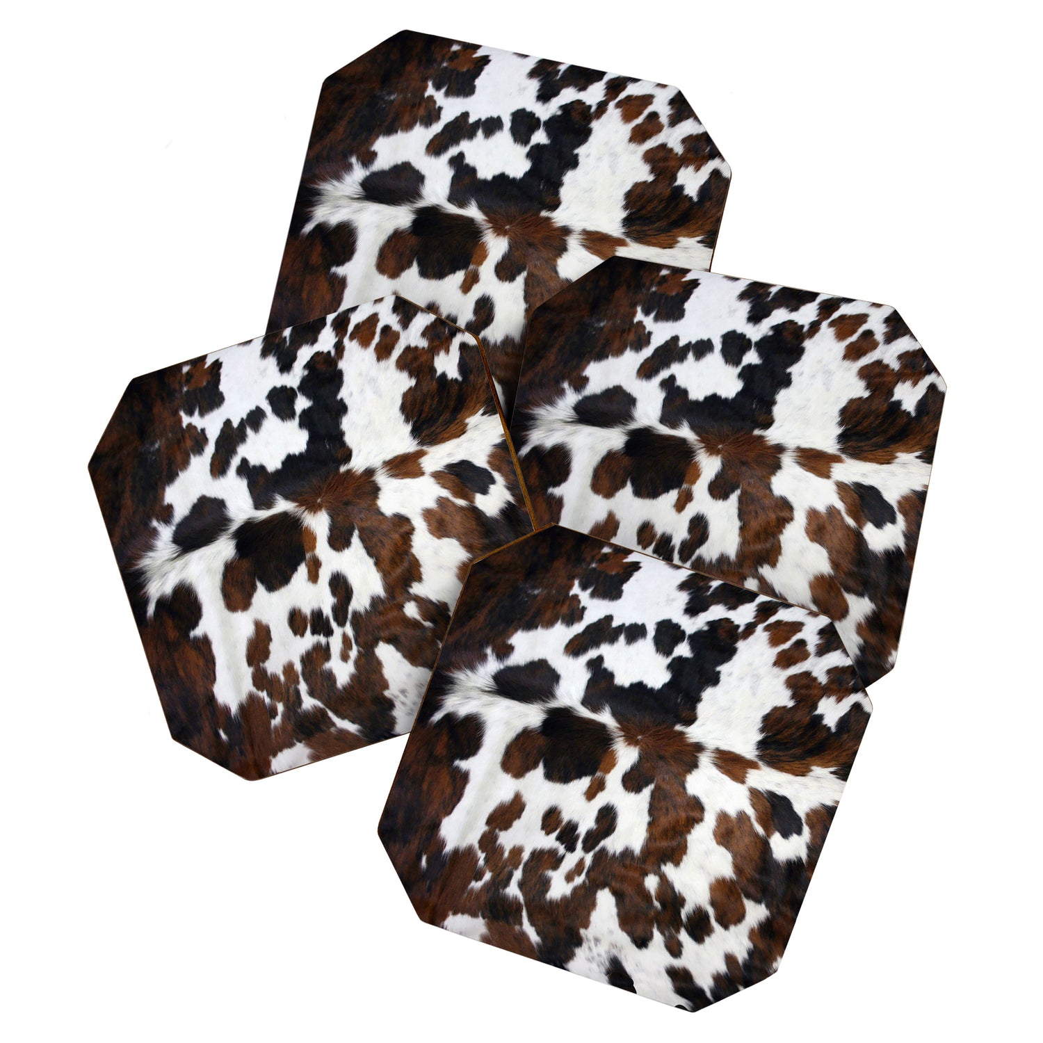Brown Cowhide Coaster Gallery Image 1