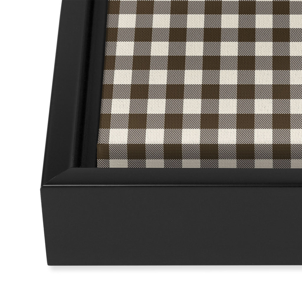 brown gingham Framed Canvas Print Gallery Image 3