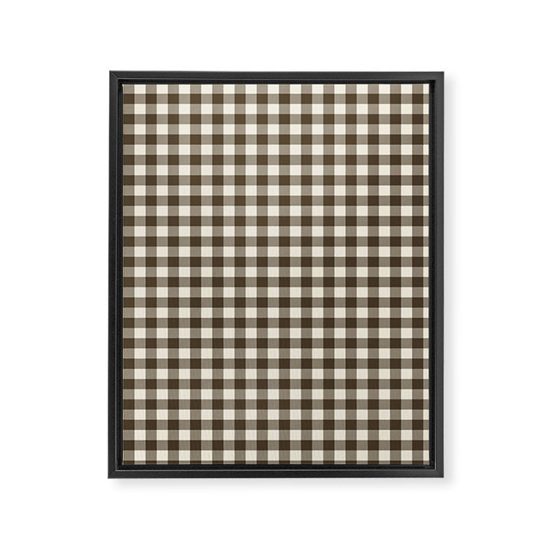 brown gingham Framed Canvas Print Gallery Image 8