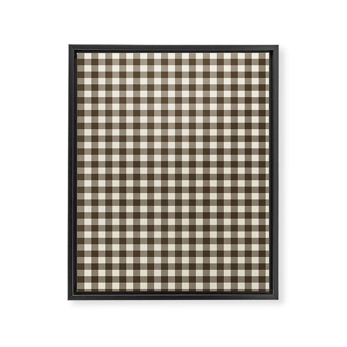 brown gingham Framed Canvas Print Gallery Image 1